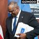 Secretary of Defense Lloyd Austin departs after speaking during a media briefing at the Pentagon, Wednesday, July 20, 2022, in Washington.